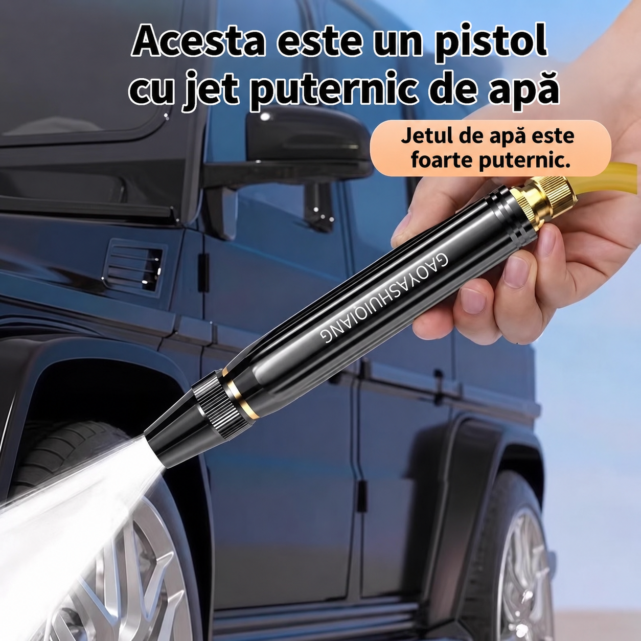 Pistol de apă portabil pentru spălare cu presiune înaltă reglabila